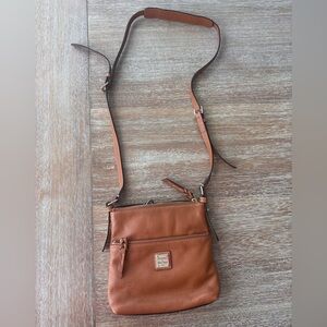 Dooney & Bourke Pebble Grain Brown Leather Letter Carrier Crossbody